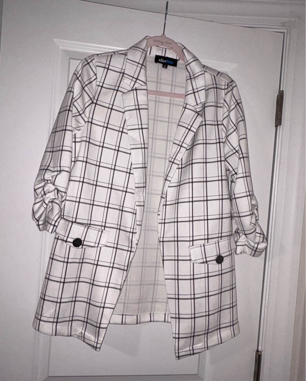 Ladies Small White & Black Blazer