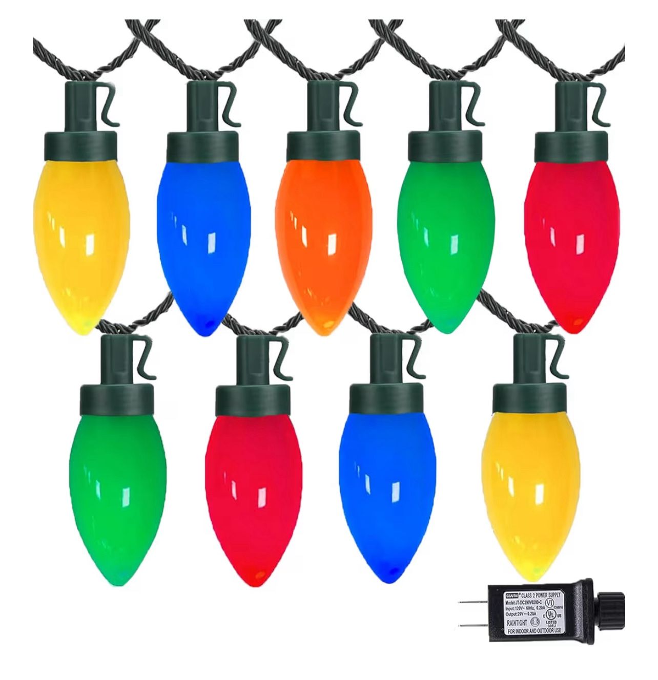 Brandnew Christmas Lights Outdoor, 33ft 50LEDs Vintage Christmas String Lights with 8 Modes, Connectable IP65 Waterproof Outdoor Fairy Lights for Chri