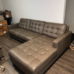 2 Piece Leather Sofa, Only 1 Year Old 