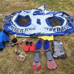 Two Person Float With Cooler & Snorkeling Gear