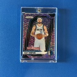 KLAY THOMPSON 2024-25 Panini Prizm MONOPOLY Purple Money Shimmer Prizm NUMBERED /50