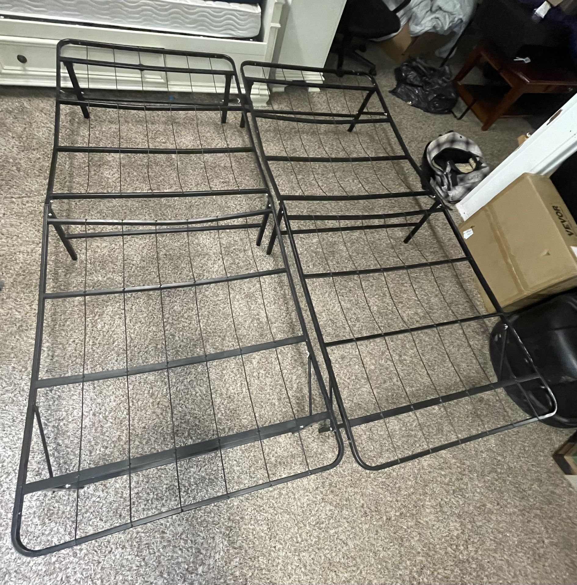 Cal king bed frame foldable 2 piece