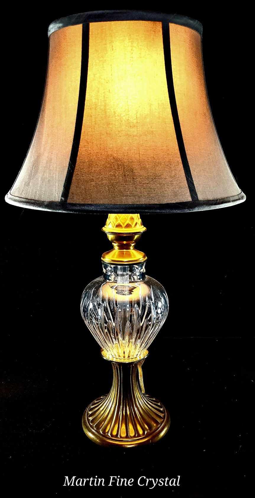 Set of 2 Waterford Carina Fine Cut Crystal And Brass Large Size Lamps - MINT!!!