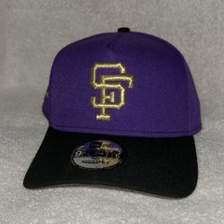 New Era SF Adjustable Hat – Purple/Black with Gold Embroidered Logo – New with Tags