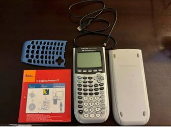 Texas Instruments TI-84 Plus Graphing Calculator - Silver, CD and Sync cable