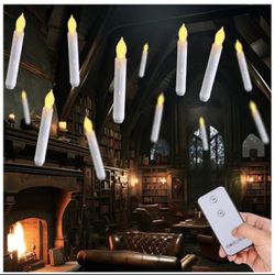 Auditoy 12 Pack Of Long LED Floating Candles Halloween Decorations/Harry Potter