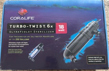 Coralife Turbo-Twist 6X UV Sterilizer – 18 Watt (Brand New)