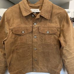 GUSTIN TRUCKER JACKET WAXED BROWN