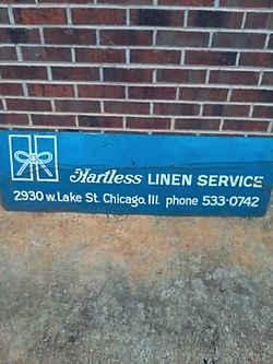 Linen service vintage metal sign Chicago Illinois