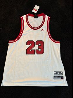 Jordan Essentials J23 Basketball Jersey Men’s Large White/Red NWT