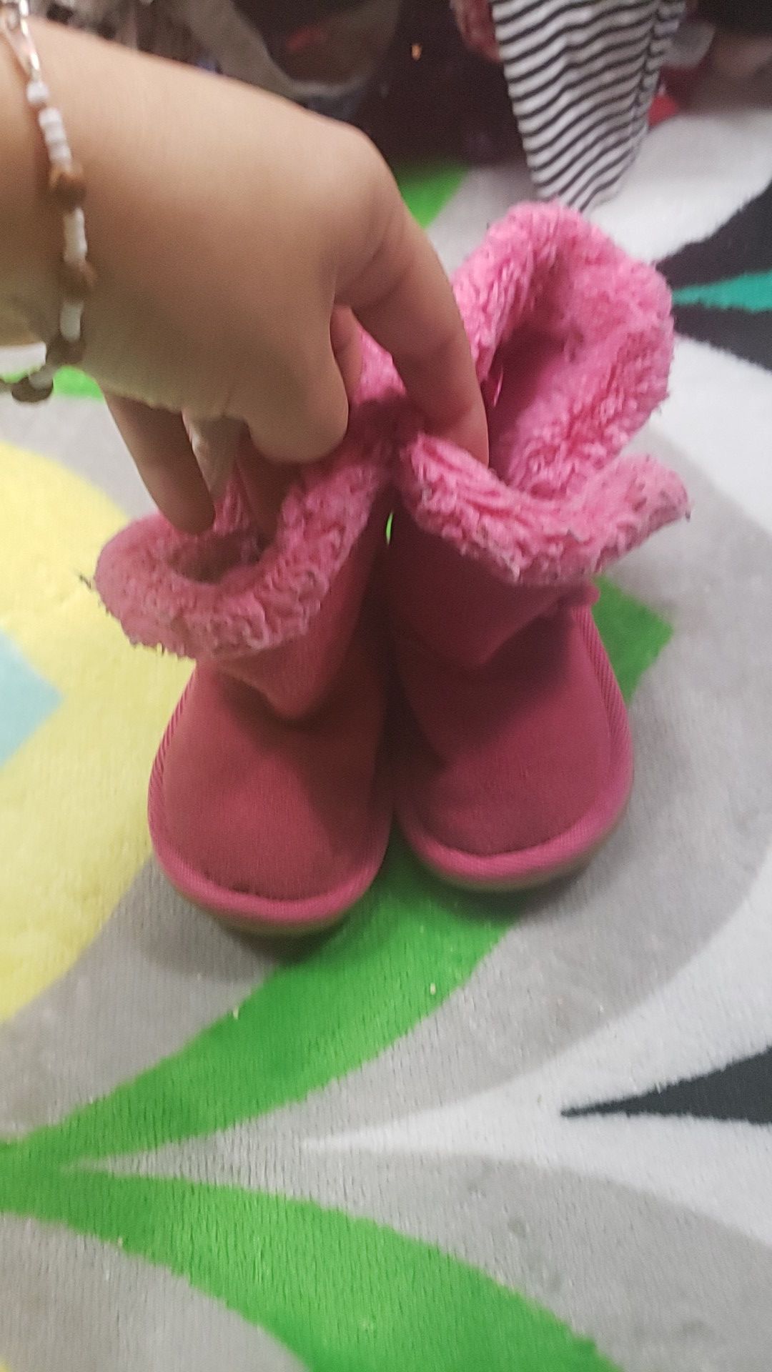 Fuzzy Pink Boots size 4