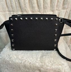 Michael Kors Selma Silver studded Crossbody leather purse