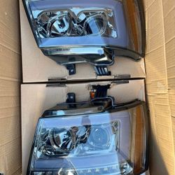 07-14 Chevrolet Tahoe/Suburban/Avalanche Smoked Headlights Luces Micas Calaveras Faros Faroles Focos Headlamps