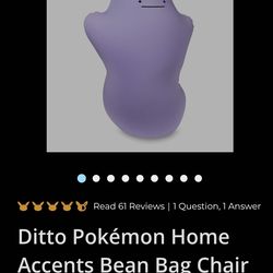 Pokemon Ditto Bean bag chair new
