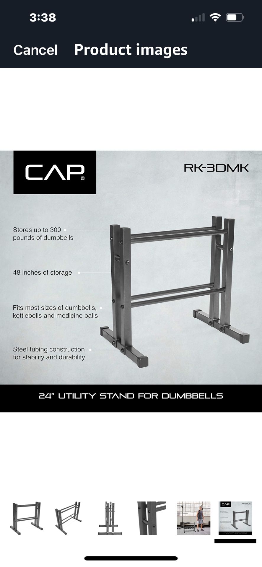 24” Utility Rack -Dumbbell