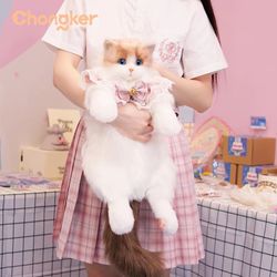 Chongker pet guest cow cat backpack simulation doll doll backpack plush toy birthday gift