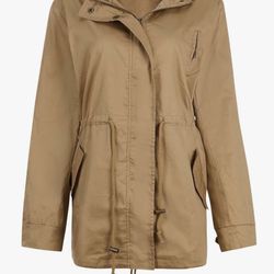 Ligtweight Jackets Drawstring Waist Hoodie Zip Up Fall Casual Coat Pockets