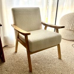Mid-Century Modern Accent Chair White