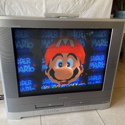 Toshiba Retro gaming crt TV VCR DVD combo MW27FPX 