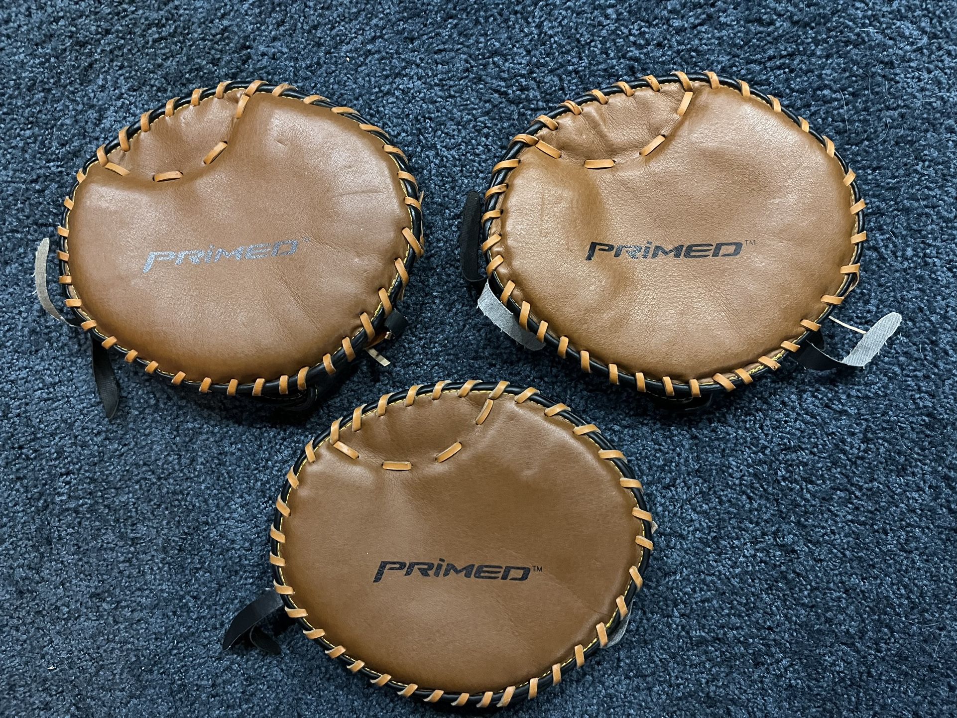 (3) PRIMED Infield Training Gloves lot of 3 | Right Handed Throw