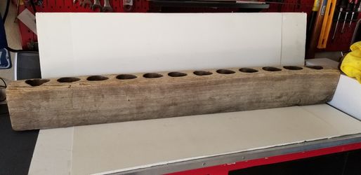 Vintage Wooden Mold 12 Holes 39 Inches Long