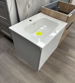Modern White Bathroom Vanity Cabinet Sink Included