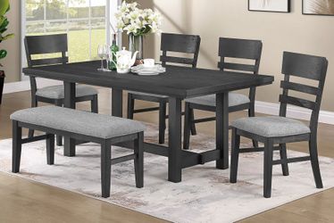 6 Piece Dining Set - Charcoal Color