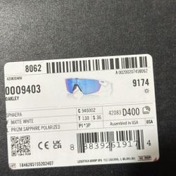 Oakley Sphaera Matte White Prizm Sapphire Polarized Sunglasses (New)