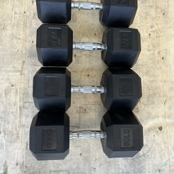 New pair of 55 and 60lb rubber dumbbell $230