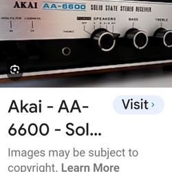 AKAI MODEL 6600 AM FM VINTAGE STEREO