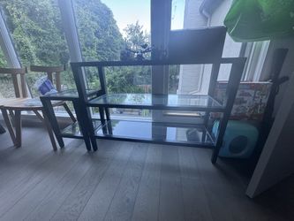 3 Tier Metal And Glass Side Table And 2 Tier End Table 