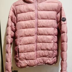 Light Pink Girl Puffy Hoodie Jacket Like New