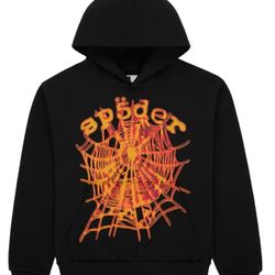 Black & Orange Sp5der Hoodie