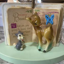Vintage Bambi and Thumper Plastic Lamp Disney Dolly Toy Company 1972 