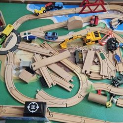 Wood Train Set Lot