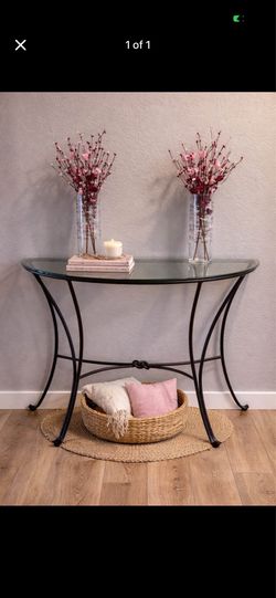 Half moon glass table