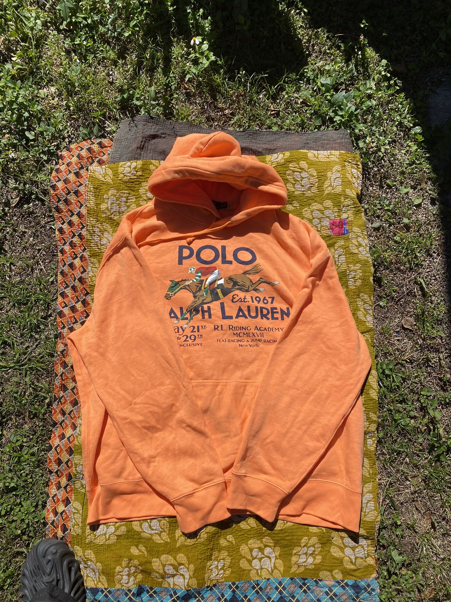 NEW POLO RALPH LAUREN BIG TALL EQUESTRIAN ORANGE RIDING ACADEMY