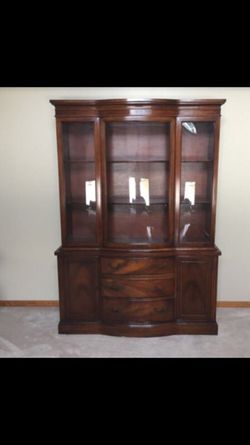 Antique Cherry Wood China Cabinet