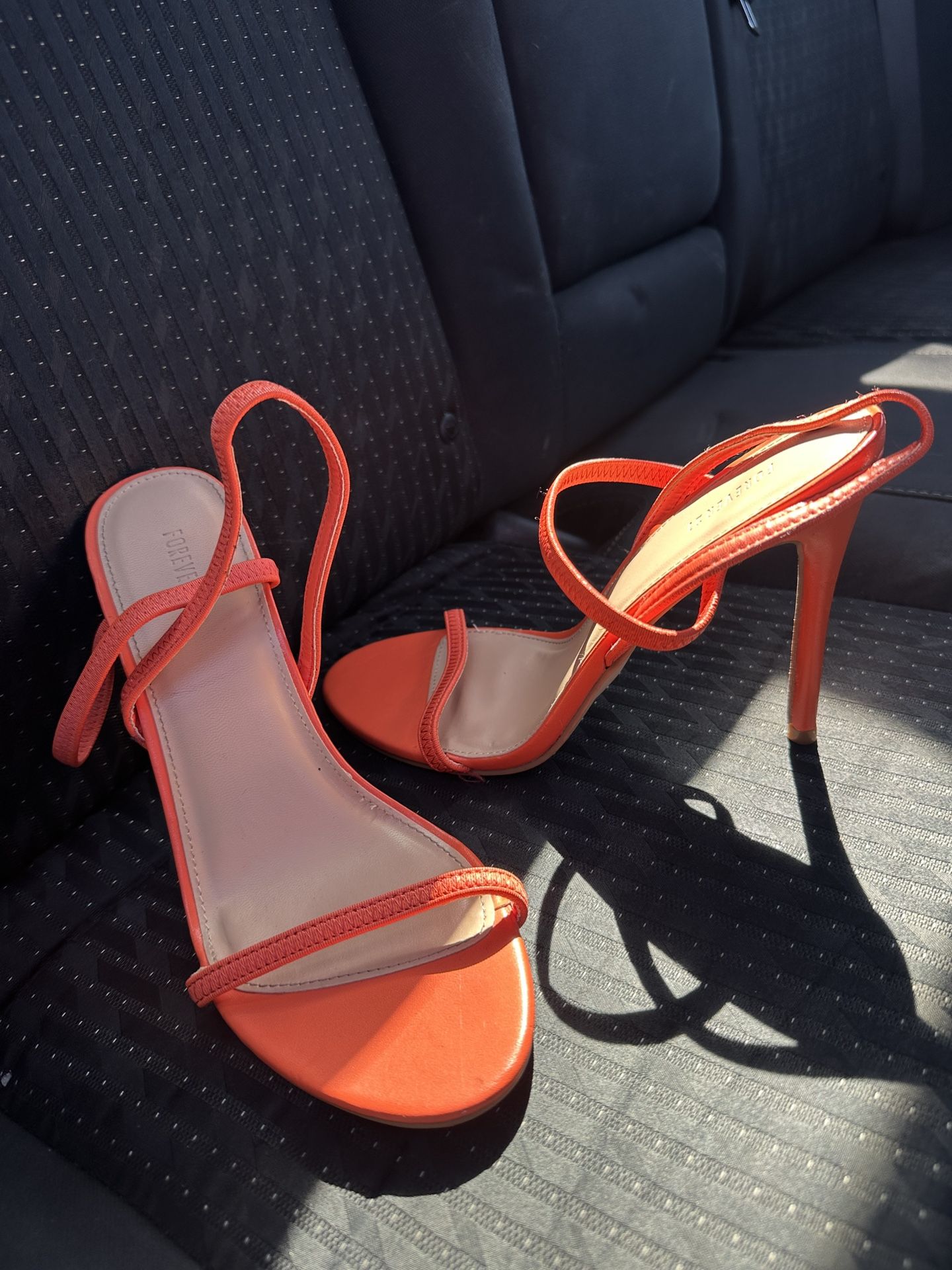 Orange Strappy heel 