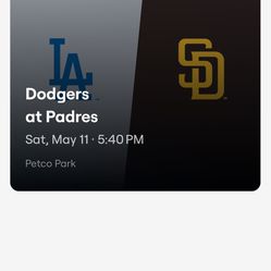 2 Tickets To Padres Dodgers 5/11 5:40pm