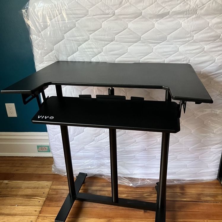 Black Mobile Computer Workstation Desk by VIVO - WFH