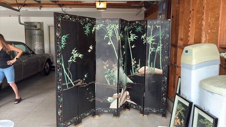 Asian Folding Room Divider Screen 6-Panel
