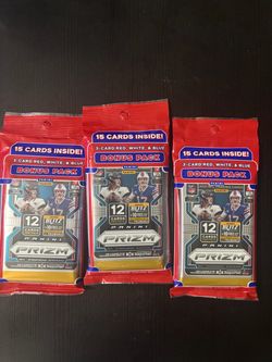 3x 2021 Panini Prizm NFL Football Cello Pack Factory Sealed