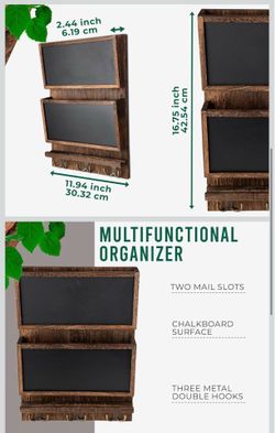 rustic wood 2 slot mail sorters