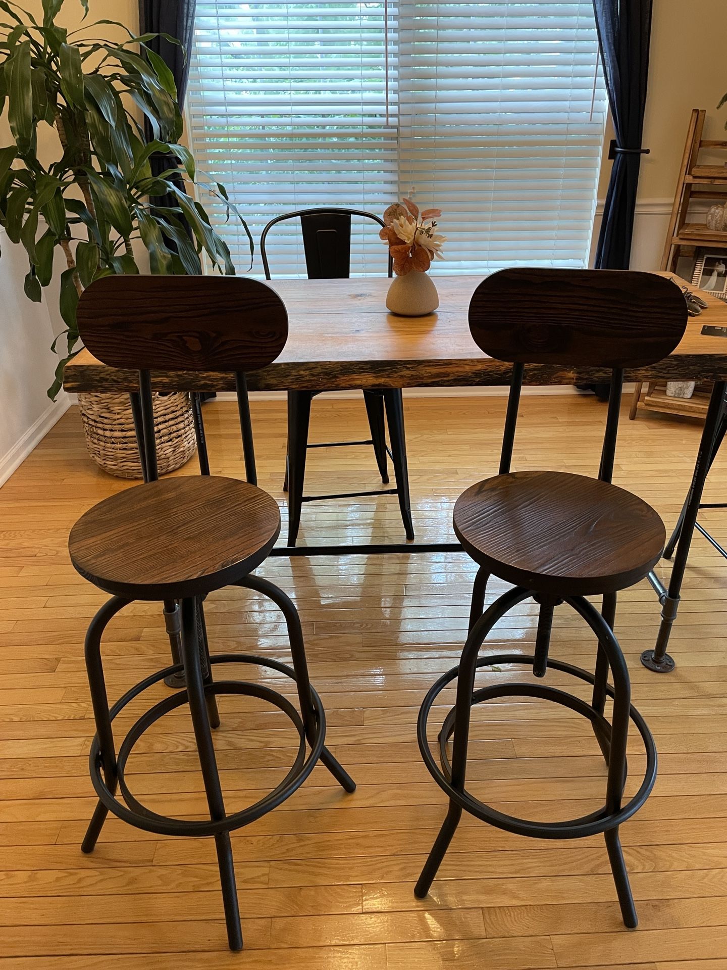 2 Solid Wood Barstools for Sale – Great Condition