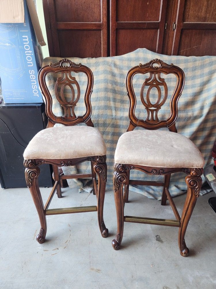 Pair Of Wooden Counter Stools