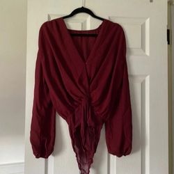 Maroon/ Wine Color Bodysuit- Sz Small