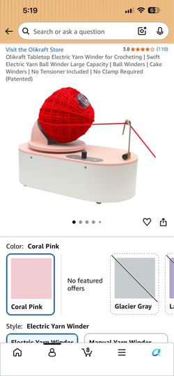 Olikraft Tabletop Electric Yarn Winder for Crocheting