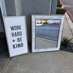 $5 Each - Wall Art And Mirror 