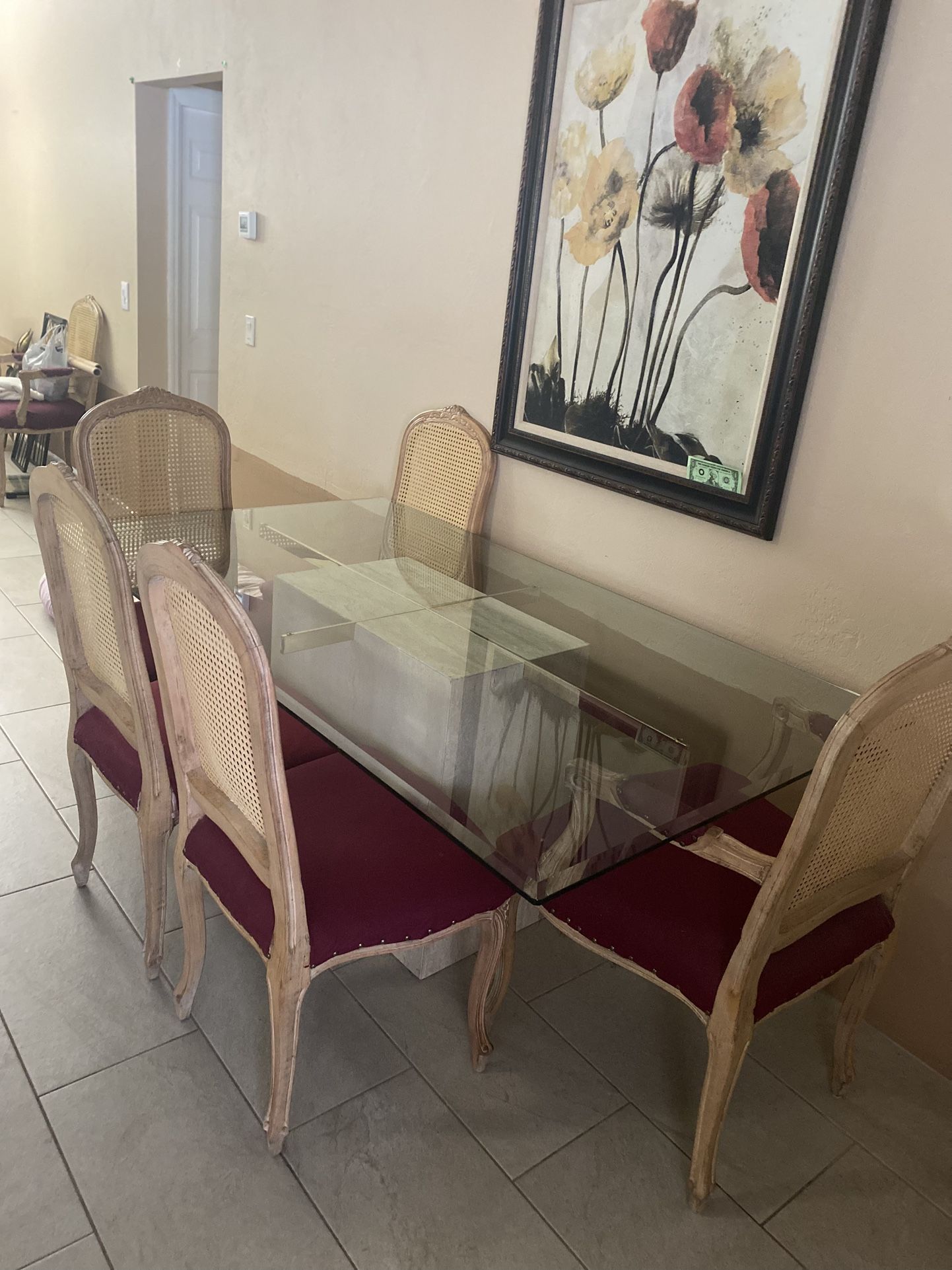 Rectangle Large Six Seater Dining Room Table